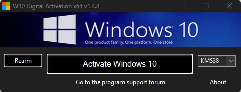 Descarga gratuita del activador de Windows de activación digital W10