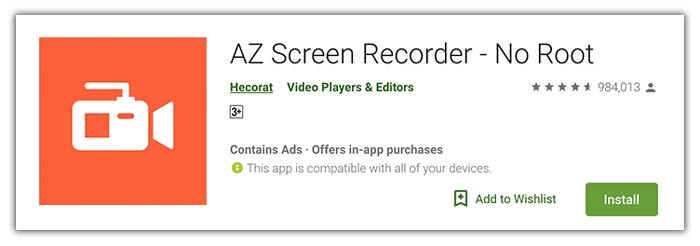 Grabador de pantalla AZ Android APK