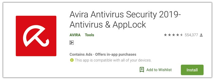 Avira es la mejor aplicación antivirus para Android