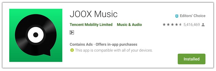Joox, la mejor aplicación de transmisión de música