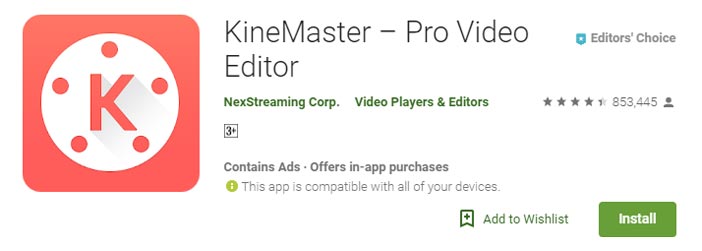 Descarga Kinemaster, una aplicación de edición de vídeo para Android