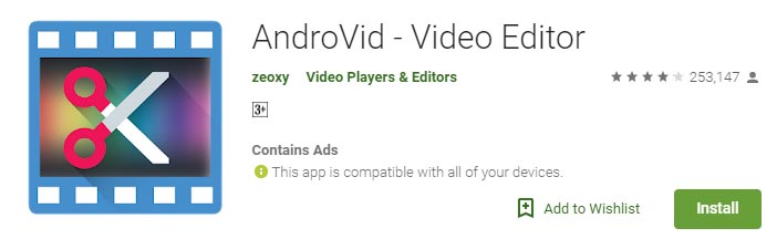 Android es una aplicación de edición de vídeo gratuita para Android