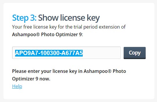 Versión completa de serie de la clave de activación de Ashampoo Photo Optimizer