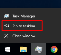 Anclar el Administrador de tareas a la barra de tareas de Windows