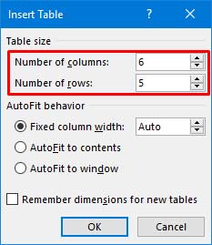 cómo crear una tabla en Microsoft Word 2013