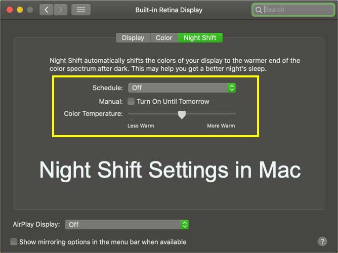 cómo activar el modo nocturno en Apple macOS