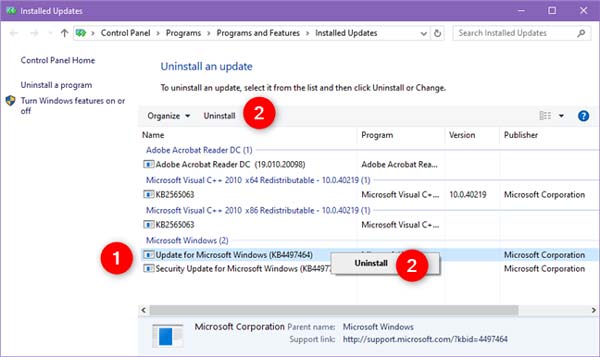 Cómo desinstalar las actualizaciones de Windows 10