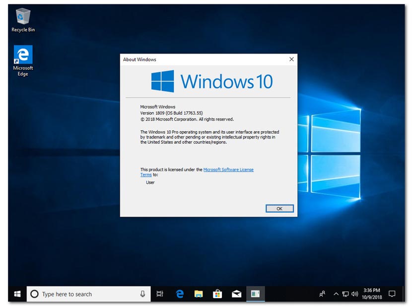 Descargue la última versión ISO de Windows 10 Pro Redstone 5