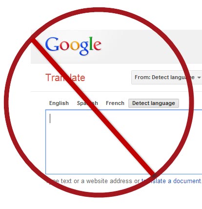 El traductor de Google es malo para el SEO del contenido web