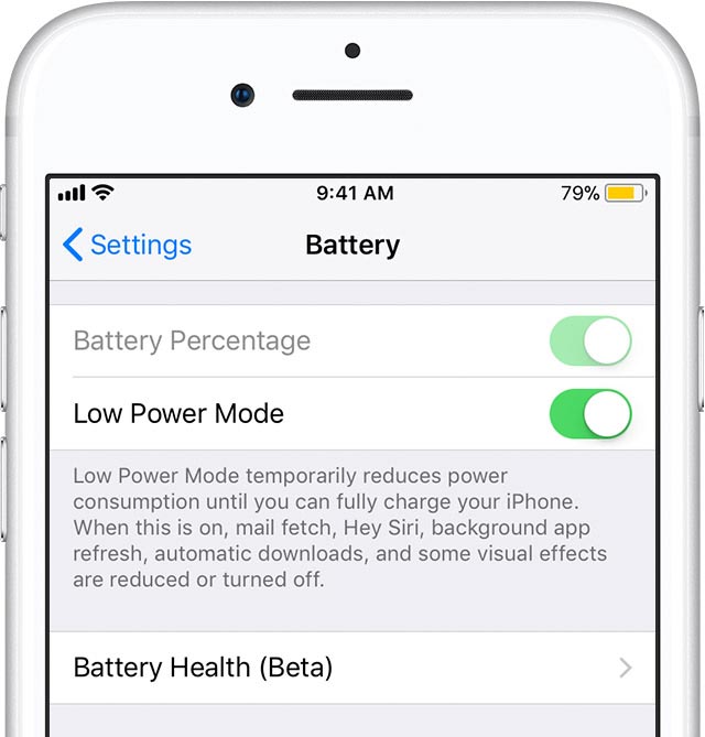 Ahorra batería del iPhone con el modo de bajo consumo de iOS 11