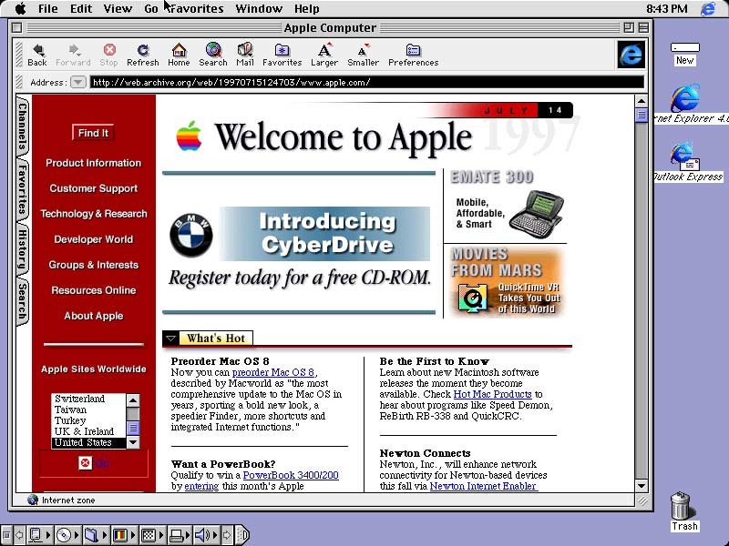 Antigua versión Macintosh 8 1998