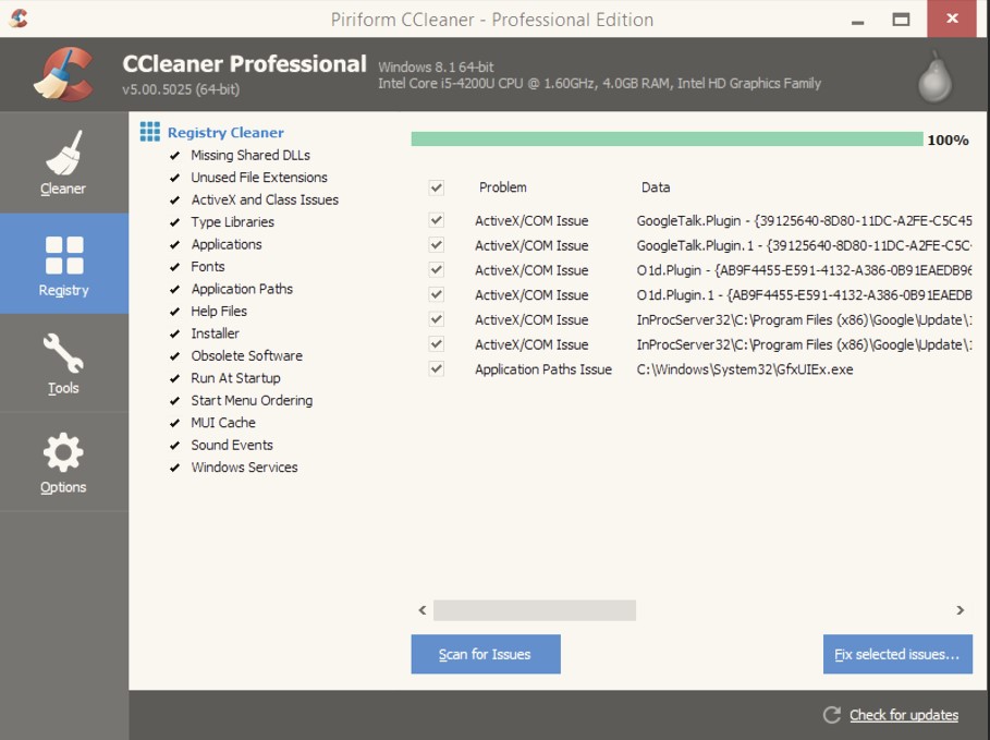 Cómo limpiar el registro de Windows 10 con CCleaner