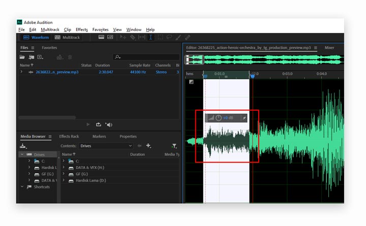Eliminando AudioJungle en Adobe Audition