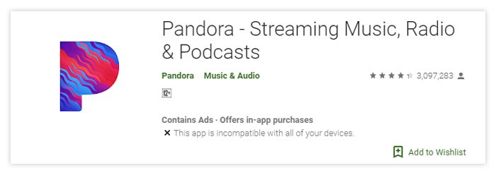 Pandora Streaming Música Radio Podcast Android