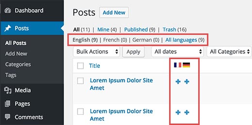 Complemento multilingüe para sitios web de WordPress PolyLang WPML