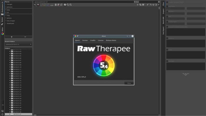 Software de edición de fotografías distinto de Lightroom RawTherapee