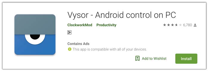 Captura de pantalla Vysor Android